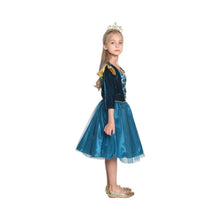 Disfraz Niña Princesa Azul con corona - Talla M