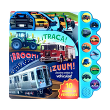 Libro 10 Sonidos de vehículos ¡Traca! ¡Broom! ¡Zuum!