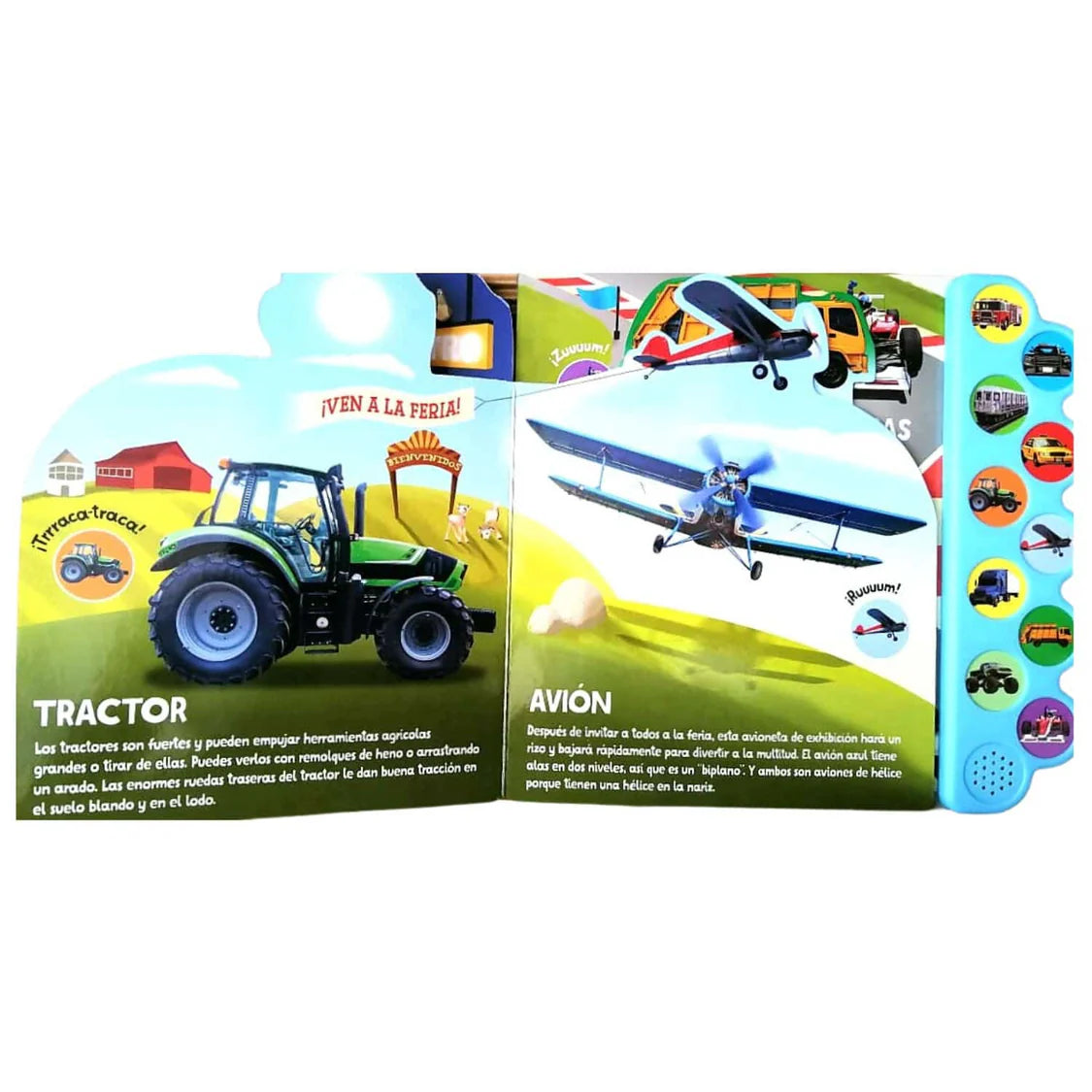 Libro 10 Sonidos de vehículos ¡Traca! ¡Broom! ¡Zuum!