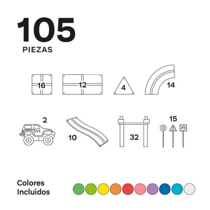 Imanix Pista de Carreras - 105 Piezas