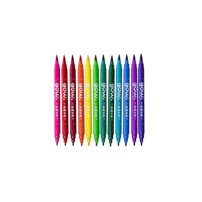 Marcadores Gow Aqua- 12 marcadores doble punta