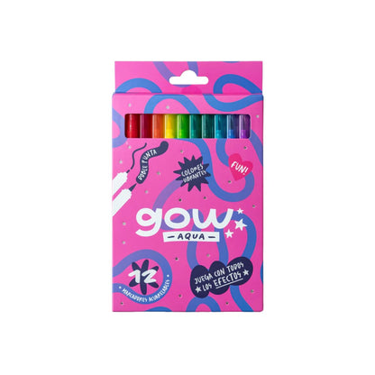 Marcadores Gow Aqua- 12 marcadores doble punta