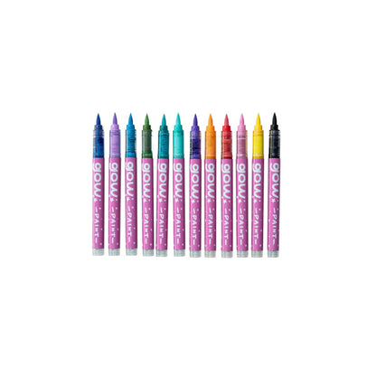 Marcadores Gow Paint - 12 Marcadores punta pincel acrílicos