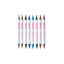 Marcadores Gow Mettalic - 12 marcadores metálicos doble punta