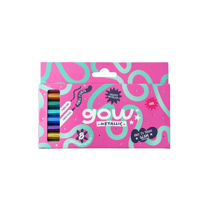 Marcadores Gow Mettalic - 12 marcadores metálicos doble punta