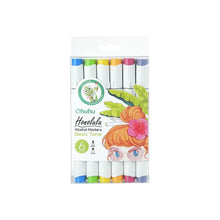 Marcadores base alcohol de doble punta 6 colores básicos