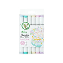Marcadores base alcohol de doble punta -  6 colores pastel
