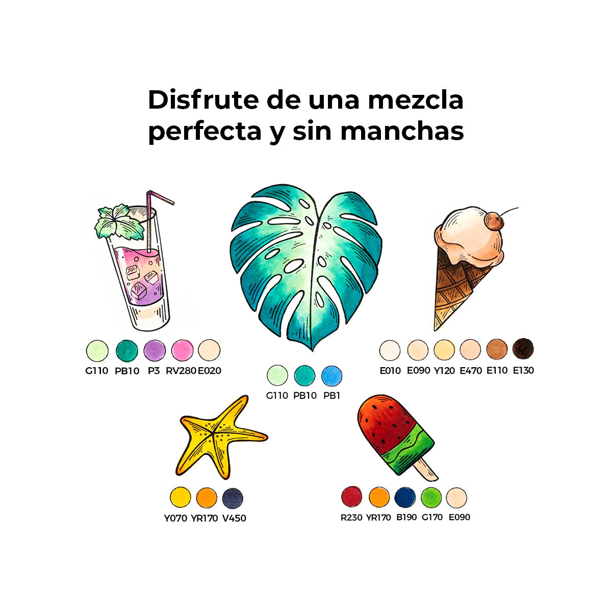 Marcadores base alcohol de doble punta -  6 colores pastel