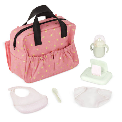 Pack Muñeca LullaBaby 35 cm + Set Bolso Mudador con Accesorios