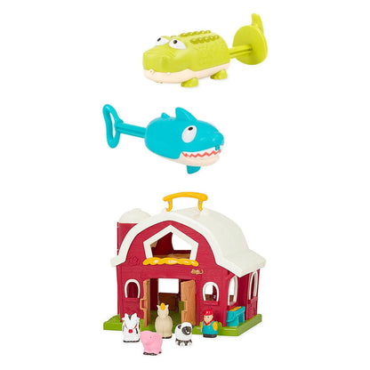 Pack Battat · Lanzadores de Agua Splishin' Splash + Granero Rojo