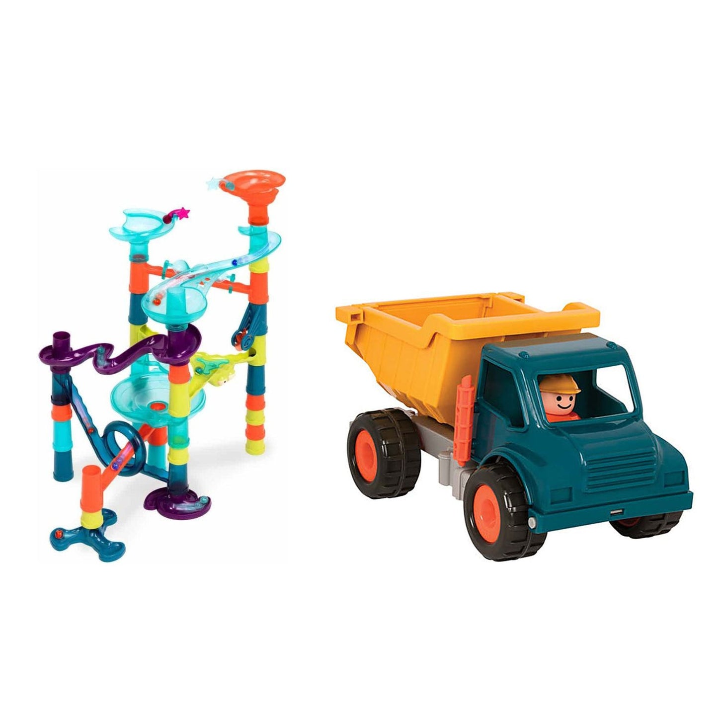 Pack Battat · Pista de Canicas Marble-Palooza + Camión Tolva