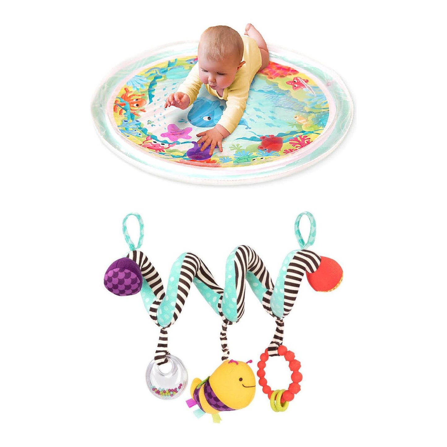 Pack Bebés B. Toys · Alfombra de Agua + Colgante Abeja para Cuna y Coche
