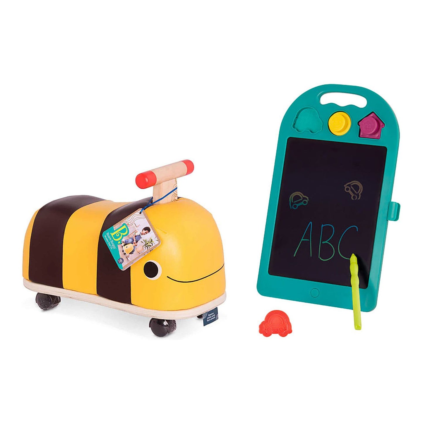 Pack Correpasillos Abeja de Madera + Pizarra de Dibujo LCD