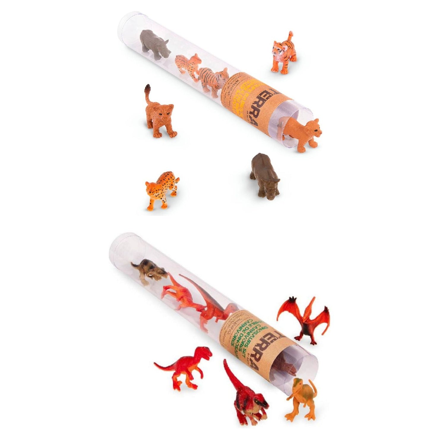 Pack Figuras Terra · Crías de Animales Salvajes + Dinosaurios Carnívoros