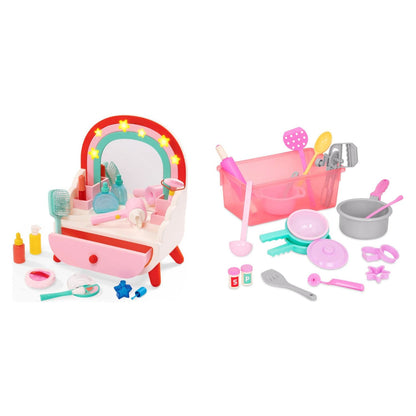 Pack Juego de Roles · Tocador de Belleza Arcoíris + Set de Cocina y Repostería