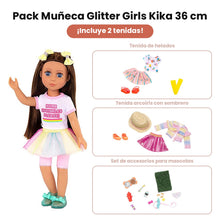 Pack Muñeca Glitter Girls Kika 36 cm + 2 Tenidas + Accesorios de Mascotas