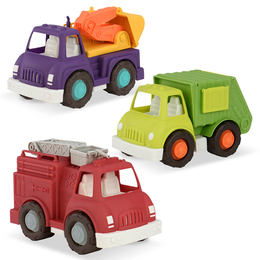 Set camiones Bombero - Reciclaje - Excavador
