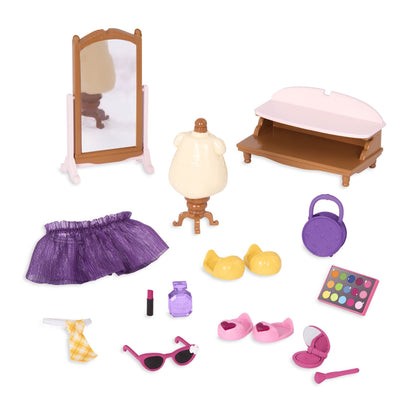 Pack Li'l Woodzeez · Familia de Conejos + Tienda de Ropa