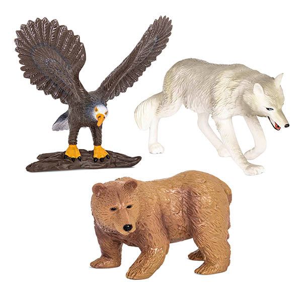 Animales del bosque: Lobo, águila y oso