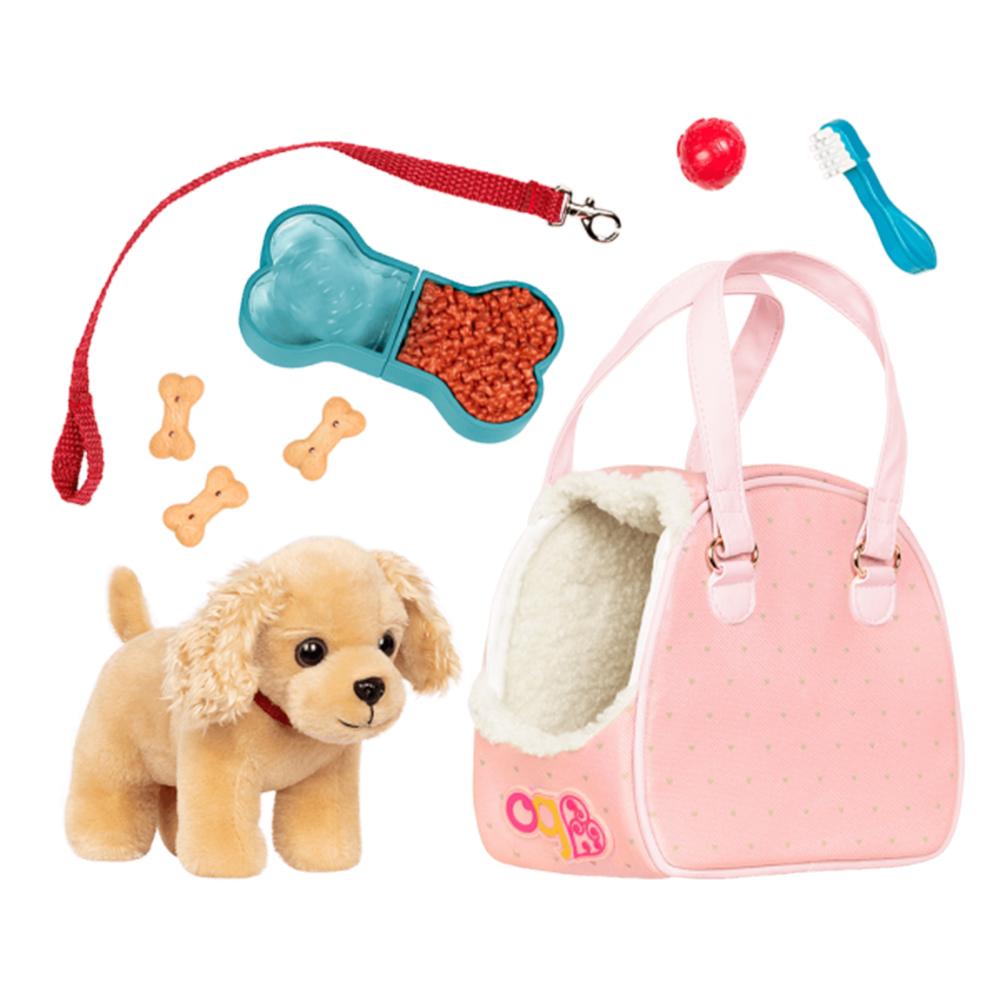 Perro cocker spaniel con bolso