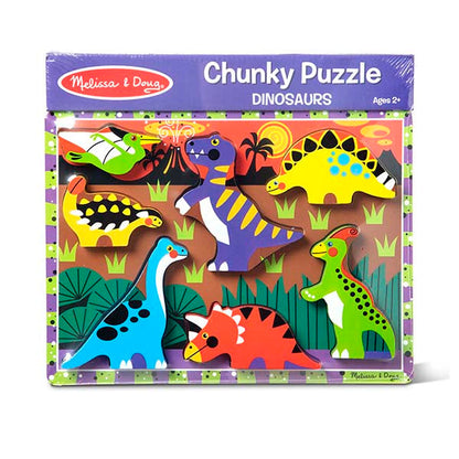 Puzzle Encaje De Madera 3D Chunky - Dinosaurios