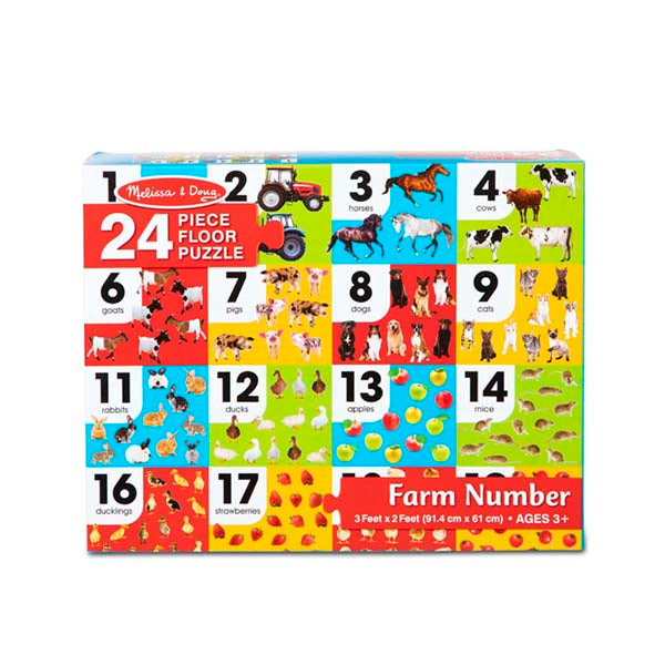 Puzzle granja y números - 24 piezas