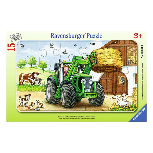 Puzzle enmarcado - Tractor en la granja