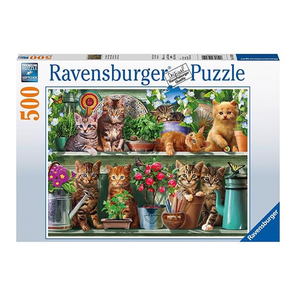 Puzzle Gatos en la estantería - 500 piezas