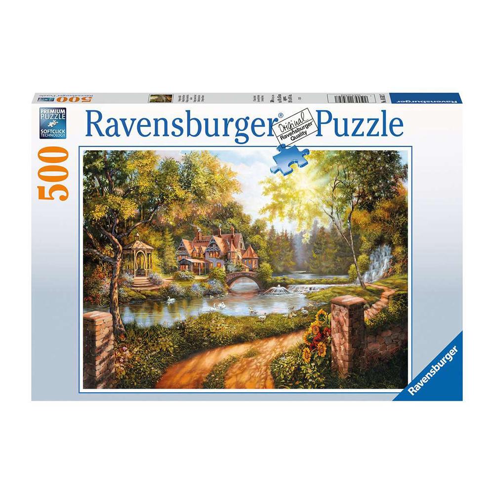 Puzzle Cabaña junto al rio - 500 piezas