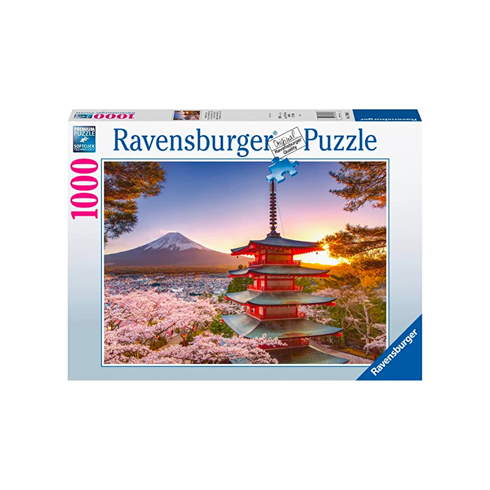 Puzzle Flor de cerezo Monte Fuji - 1000 piezas