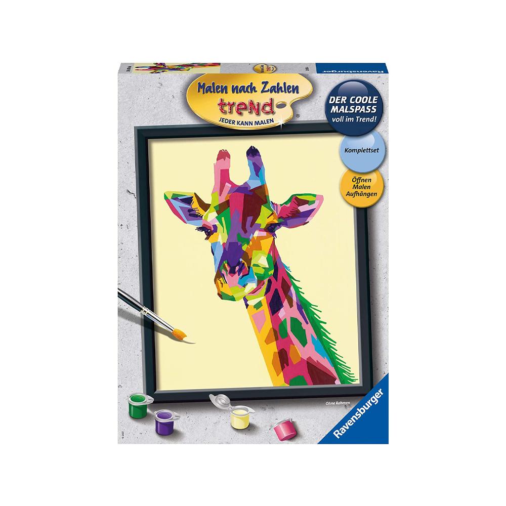 Pinta por números - Jirafa de colores