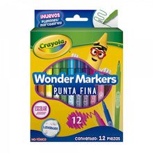 Plumones Wonder punta fina - 12 unidades